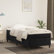 vidaXL fekete bársony rugós ágy matraccal 90 x 200 cm ágy és ágykellék