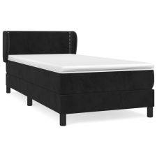 vidaXL fekete bársony rugós ágy matraccal 90x190 cm (3127405) ágy és ágykellék