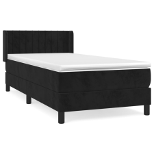 vidaXL fekete bársony rugós ágy matraccal 90x190 cm (3131053) ágy és ágykellék