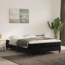 vidaXL fekete bársony rugós ágykeret 140 x 200 cm ágy és ágykellék
