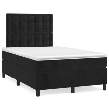 vidaXL fekete bársony rugós és LED-es ágy matraccal 120x190 cm ágy és ágykellék