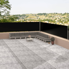 vidaXL fekete behúzható oldalsó napellenző 117 x 1200 cm kerti bútor
