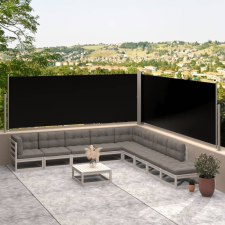 vidaXL fekete behúzható oldalsó napellenző 117 x 600 cm kerti bútor