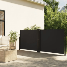 vidaXL fekete behúzható oldalsó napellenző 140 x 600 cm kerti bútor