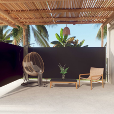 vidaXL fekete behúzható oldalsó napellenző 160 x 600 cm kerti bútor