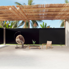 vidaXL Fekete behúzható oldalsó napellenző 220 x 1200 cm kerti bútor