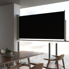 vidaXL Fekete behúzható oldalsó terasz napellenző 120 x 300 cm kerti bútor