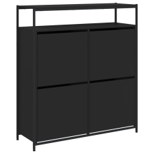 vidaXL fekete cipőszekrény 4 kihajtható fiókkal 100 x 34 x 112 cm (3214413) bútor