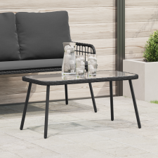 vidaXL Fekete Dohányzóasztal 90x45x42 cm Polirattan kerti bútor