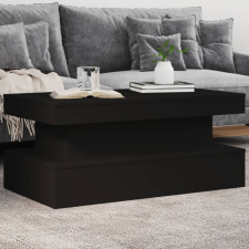 vidaXL fekete dohányzóasztal LED-lámpákkal 90x50x40 cm bútor
