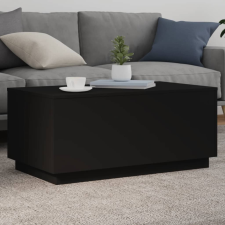 vidaXL fekete dohányzóasztal LED-lámpákkal 90x50x40 cm bútor