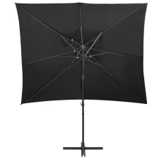 vidaXL fekete dupla tetejű konzolos napernyő 250 x 250 cm (312364) kerti bútor