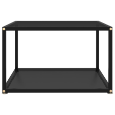 vidaXL fekete edzett üveg dohányzóasztal 60 x 60 x 35 cm (322888) bútor