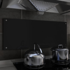 vidaXL Fekete edzett üveg konyhai fröccsenésgátló 100 x 40 cm konyhai eszköz