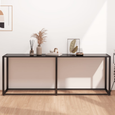 vidaXL fekete edzett üveg tálalóasztal 200 x 35 x 75,5 cm bútor