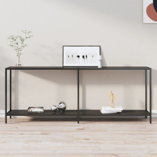 vidaXL fekete edzett üveg tálalóasztal 200 x 35 x 75,5 cm bútor