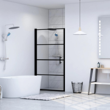 vidaXL Fekete edzett üveg zuhanyajtó 91 x 195 cm kád, zuhanykabin