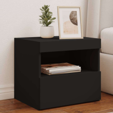 vidaXL fekete éjjeliszekrény LED-világítással 50 x 40 x 45 cm bútor