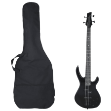 vidaXL fekete elektromos basszusgitár kezdőknek puhatokkal 4/4 46" gitár és basszusgitár