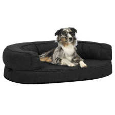 vidaXL fekete ergonomikus vászonhatású gyapjú kutyaágymatrac 75x53 cm szállítóbox, fekhely kutyáknak