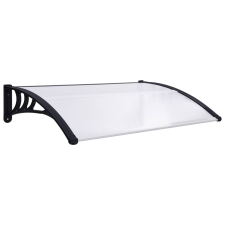 vidaXL fekete és átlátszó polikarbonát ajtóelőtető 120 x 80 cm kerti dekoráció