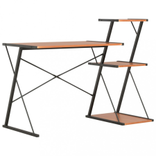 vidaXL Fekete és barna íróasztal polccal 116 x 50 x 93 cm íróasztal