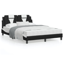 vidaXL fekete és fehér műbőr ágykeret fejtámlával 140x190 cm ágy és ágykellék