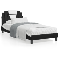 vidaXL fekete és fehér műbőr ágykeret fejtámlával 90x190 cm ágy és ágykellék