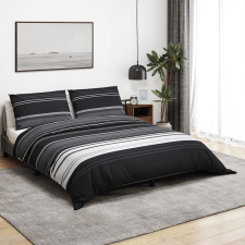 vidaXL fekete és fehér pamut ágyneműhuzat-garnitúra 240 x 200 cm lakástextília
