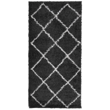 vidaXL fekete és krém hosszú szálú bozontos modern szőnyeg 100 x 200cm (375408) lakástextília