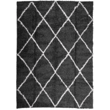 vidaXL fekete és krém hosszú szálú bozontos modern szőnyeg 240 x 340cm (375417) lakástextília
