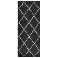vidaXL fekete és krém hosszú szálú bozontos modern szőnyeg 80 x 280cm (375406) lakástextília