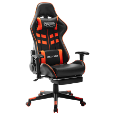 vidaXL Fekete és narancssárga műbőr gamer szék lábtámasszal forgószék