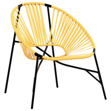 vidaXL fekete és sárga polyrattan kerti tojás szék (4009290) kerti bútor