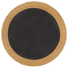 vidaXL fekete és természetes színű fonott juta-pamut kisszőnyeg 180 cm lakástextília