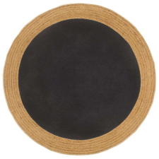 vidaXL fekete és természetes színű fonott juta-pamut kisszőnyeg 180 cm lakástextília