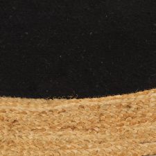 vidaXL fekete és természetes színű fonott juta-pamut kisszőnyeg 90 cm (344969) lakástextília