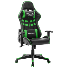 vidaXL fekete és zöld műbőr gamer szék forgószék