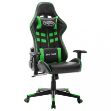 vidaXL Fekete és zöld műbőr gamer szék forgószék