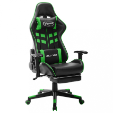 vidaXL Fekete és zöld műbőr gamer szék lábtámasszal forgószék