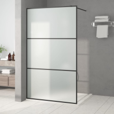 vidaXL fekete ESG tejüveg zuhanyfal 115x195 cm kád, zuhanykabin