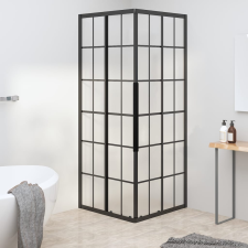 vidaXL fekete ESG tejüveg zuhanykabin 70 x 70 x 180 cm kád, zuhanykabin