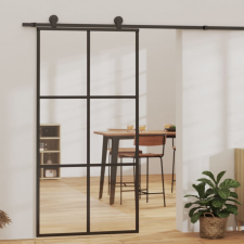vidaXL fekete ESG üveg és alumínium tolóajtó 102 x 205 cm építőanyag