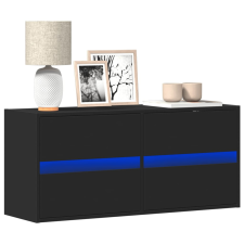vidaXL fekete fali TV-szekrény LED-világítással 100x31x45 cm bútor