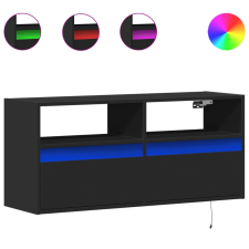 vidaXL fekete fali TV-szekrény LED-világítással 100x31x45 cm (852335) bútor