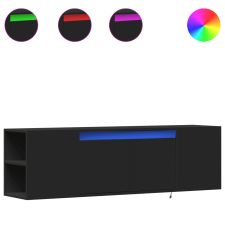 vidaXL fekete fali TV-szekrény LED-világítással 135x31x39,5 cm (852384) bútor