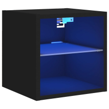 vidaXL fekete fali TV-szekrény LED-világítással 30 x 28,5 x 30 cm (836975) bútor