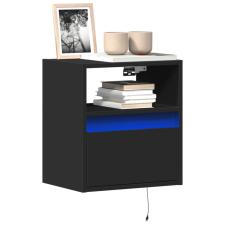 vidaXL fekete fali TV-szekrény LED-világítással 41x31x45 cm bútor