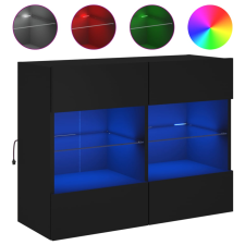 vidaXL fekete fali TV-szekrény LED-világítással 78,5x30x60,5 cm (837100) bútor