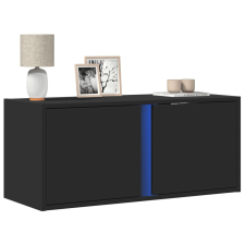 vidaXL fekete fali TV-szekrény LED-világítással 80x31x35 cm bútor